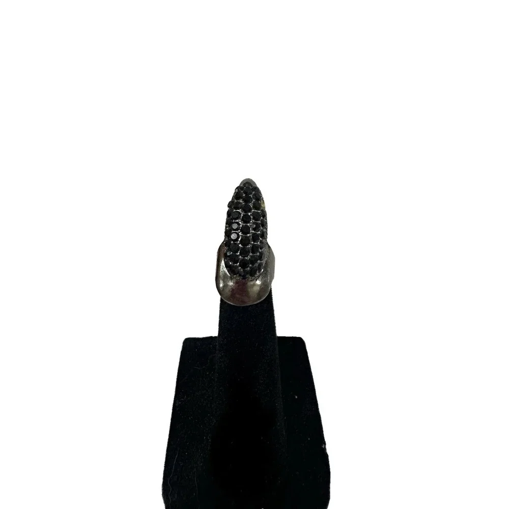 New Adjustable Gunmetal Black Rhinestone Claw / Talon Ring – Gothic Statement